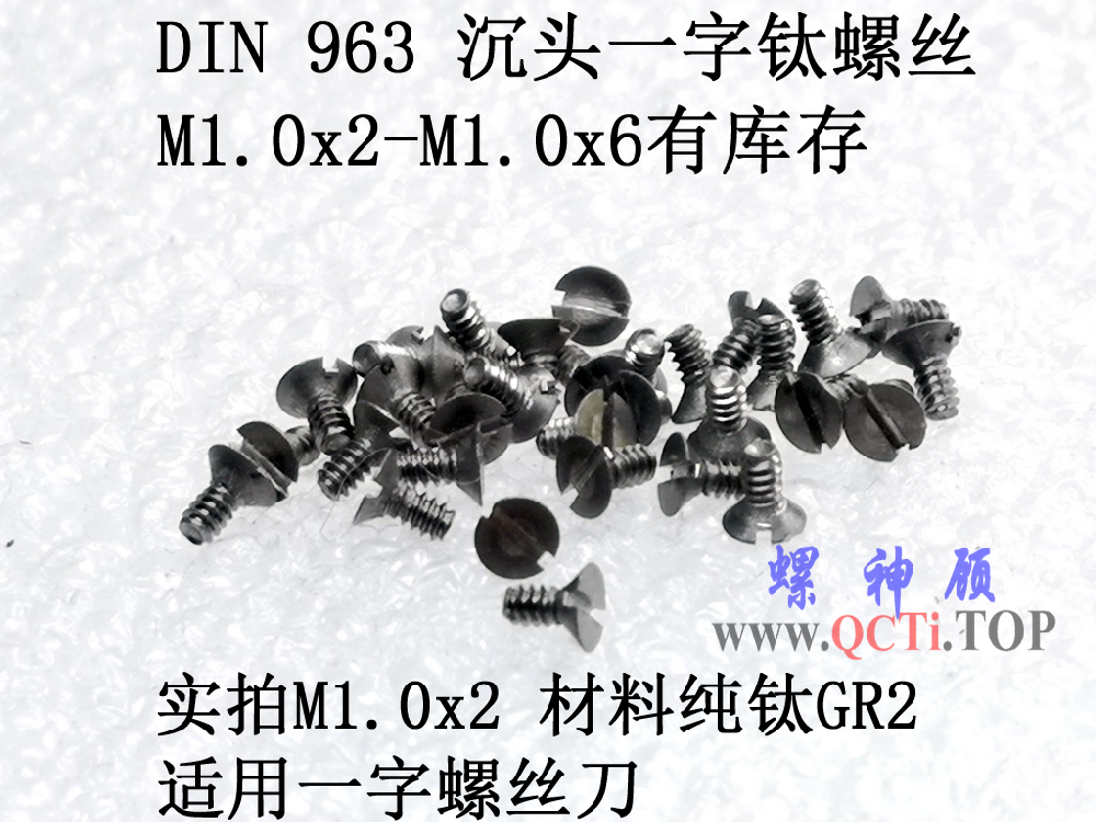 螺神顧DIN 963 圓柱頭一字鈦螺絲M1x2x2.5x3x4x5x6